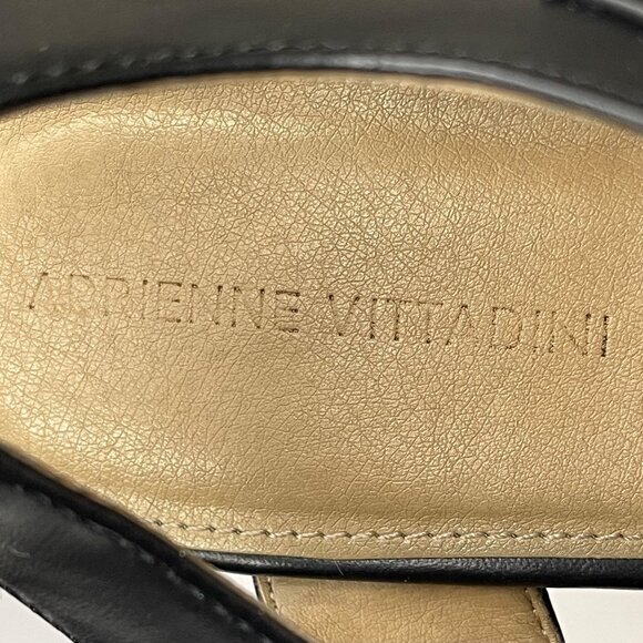 Adrienne Vittadini Black Leather Cork Wedge Sandals With Adjustable Straps Women - Picture 4 of 8